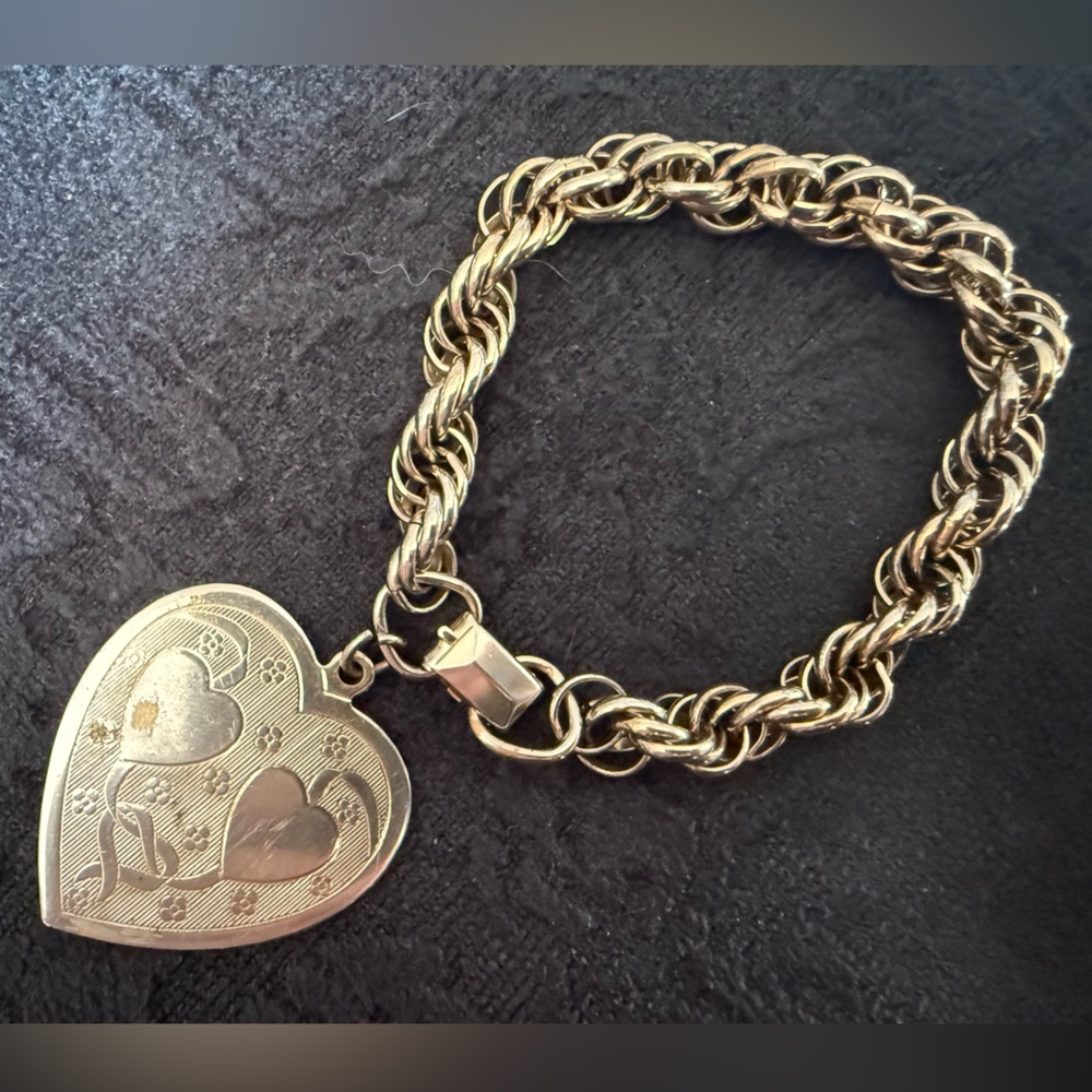 Silver Couples Heart Bracelet